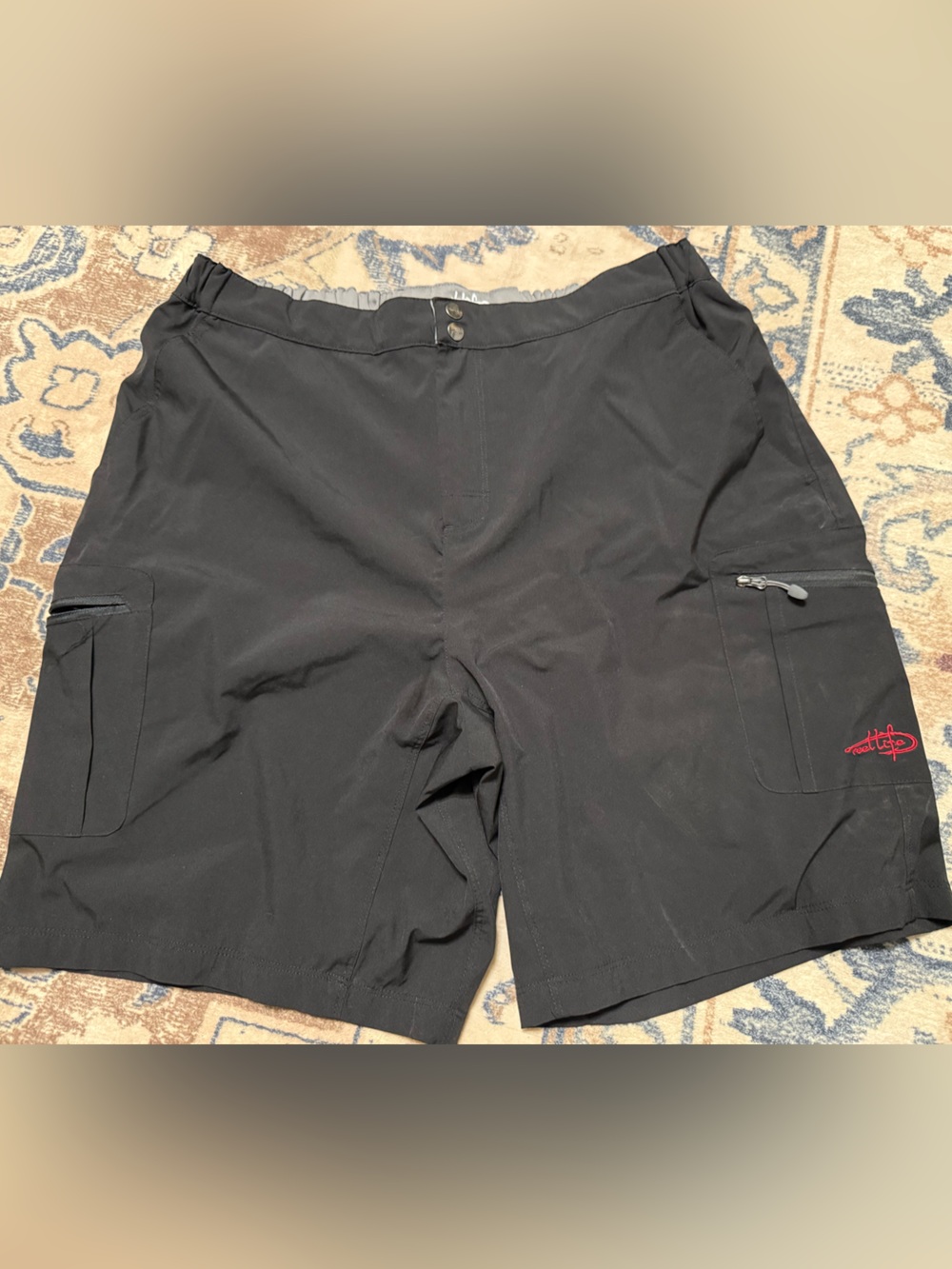 Men's Black Cargo Shorts with Zip Pockets